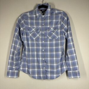 Outdoor Research Women's Blue Plaid Button Up Shirt Size Small